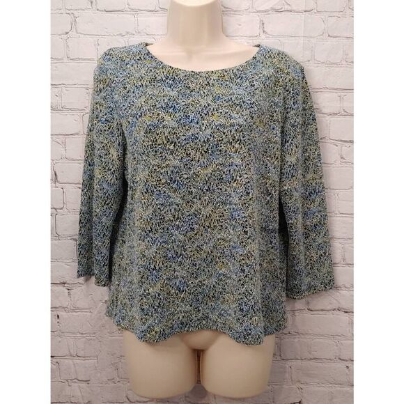 Collection By Jennifer Moore Vintage Women's Size Medium Blue/Black/Green Top - Picture 1 of 4